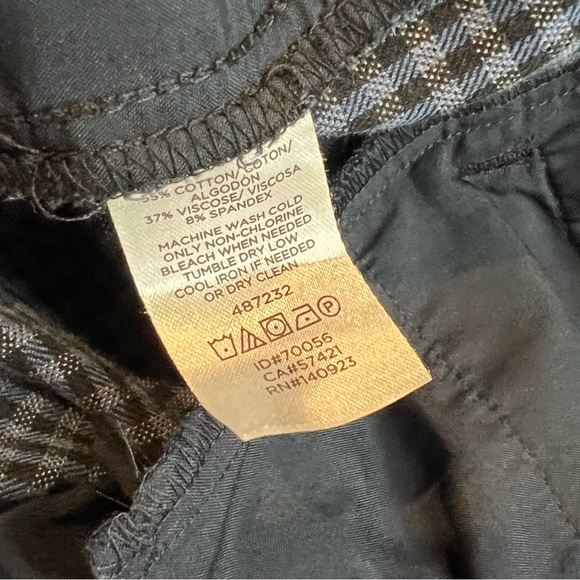Loft Marisa Blue & Black Checked Pants Size 4 - Picture 3 of 5